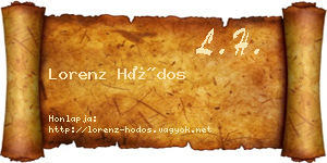 Lorenz Hódos névjegykártya